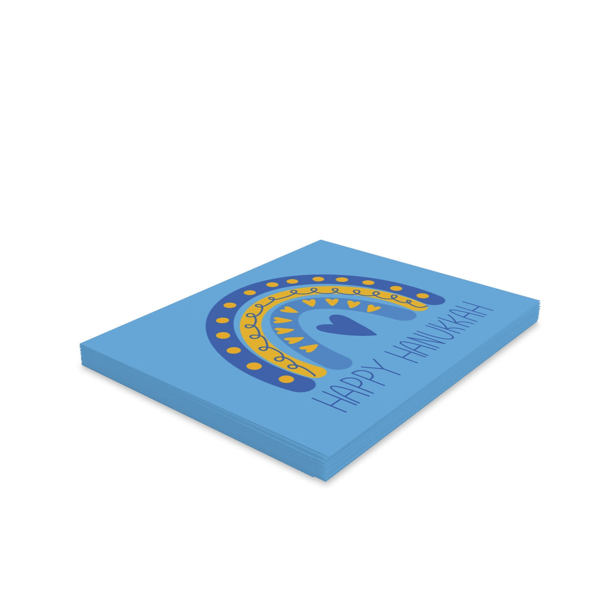 Happy Hanukkah Boho Rainbow Retro Style Matte Greeting Cards (8, 16, and 24 pcs)
