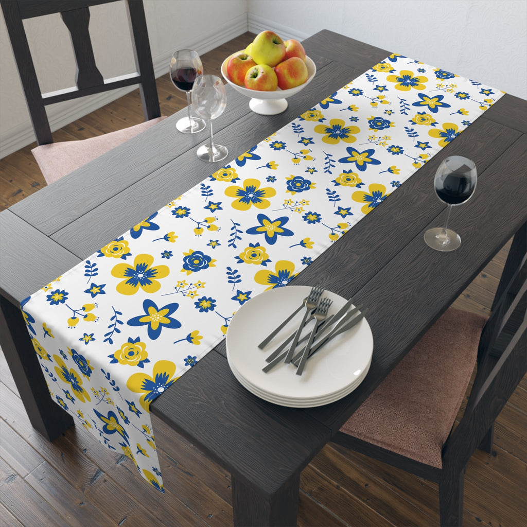 Ukrainian Country Flowers Spring Polyester Table Runner
