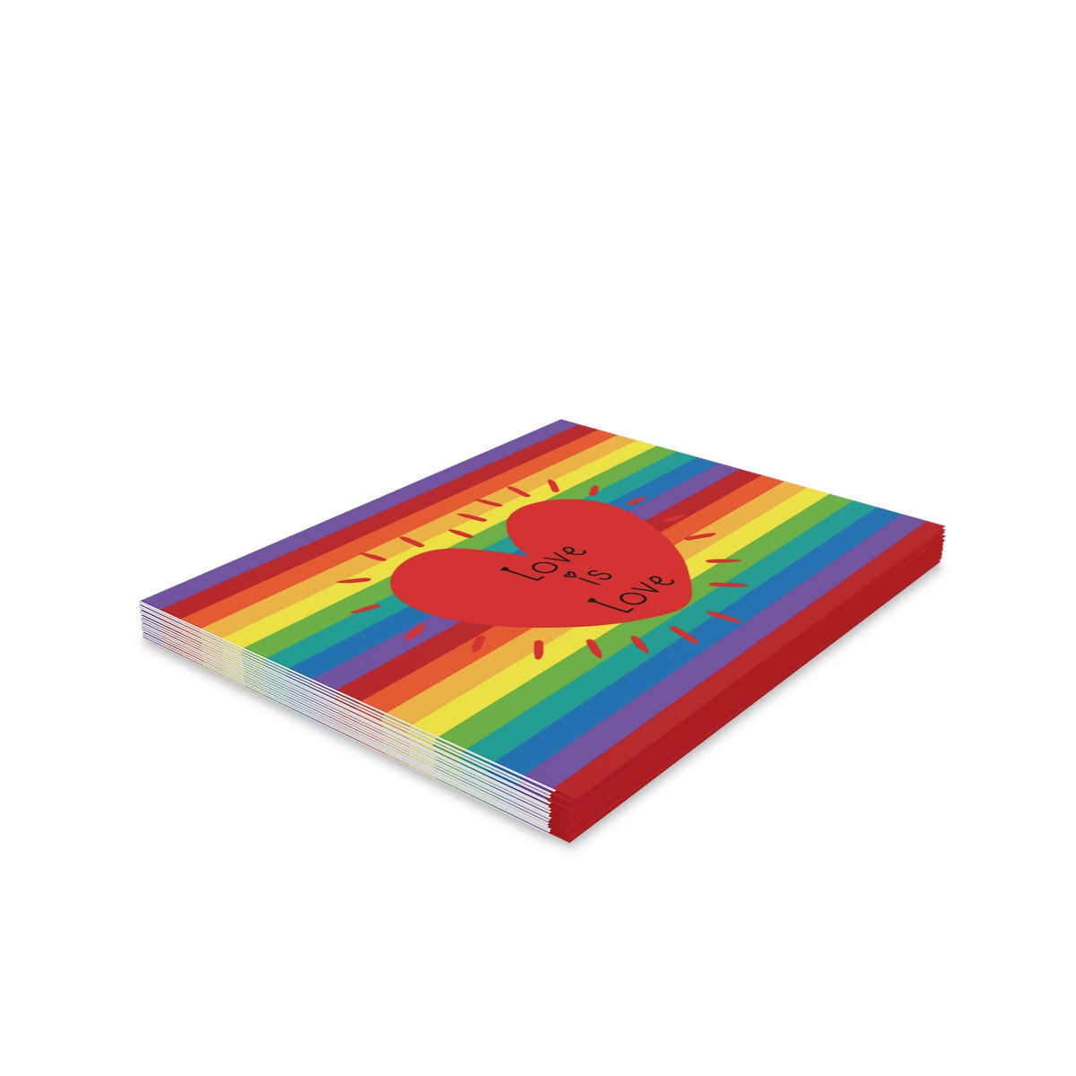 Love Is Love Rainbow Pride Matte Greeting Cards (8, 16, and 24 pcs)