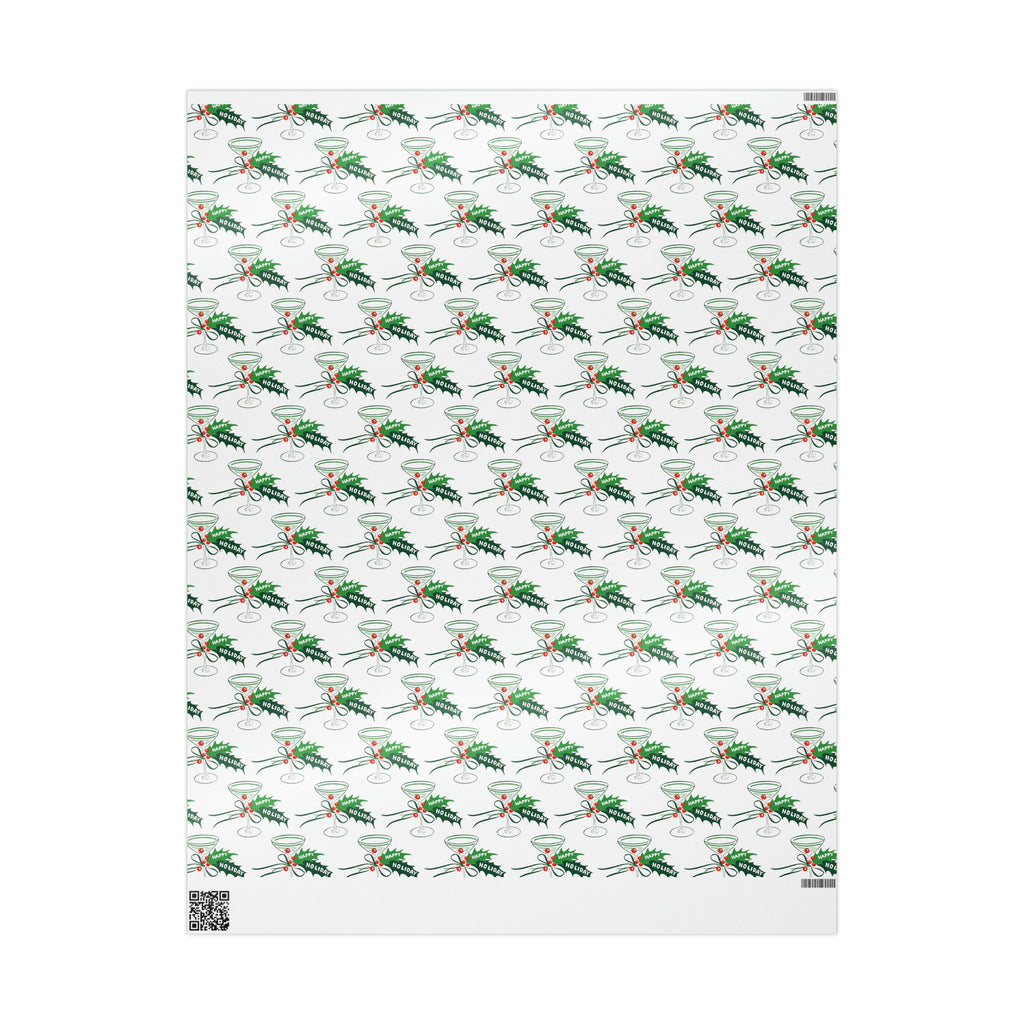 Happy Holidays Champagne Cocktails Mid Century Retro Christmas Print Holiday Gift Wrap Paper - Glossy Or Matte