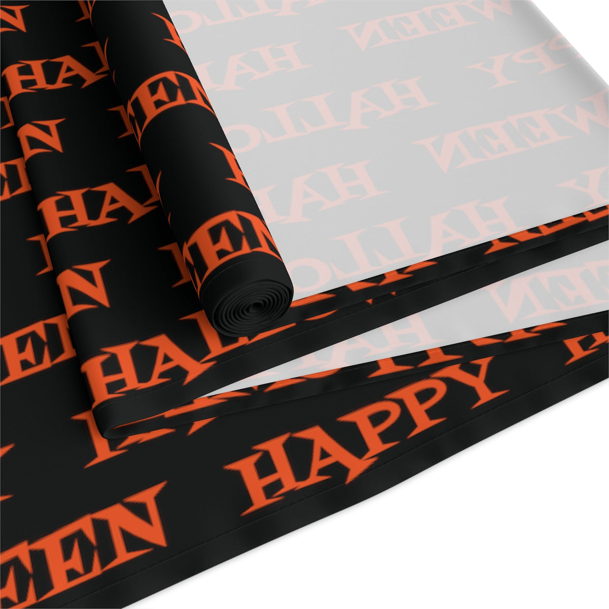 Happy Halloween Atomic Mid Century Retro Style Fall Autumn Halloween Decor Cotton Poly Table Runner