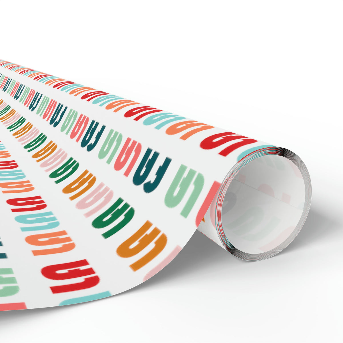 Fa La La La Retro Style Christmas Print Holiday Gift Wrap Paper - Glossy Or Matte