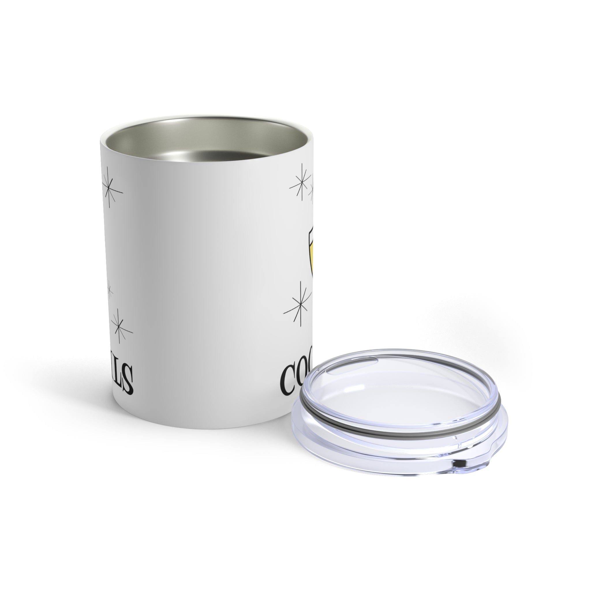 Cocktails Mid Century Retro Style Stainless Steel Tumbler 10oz