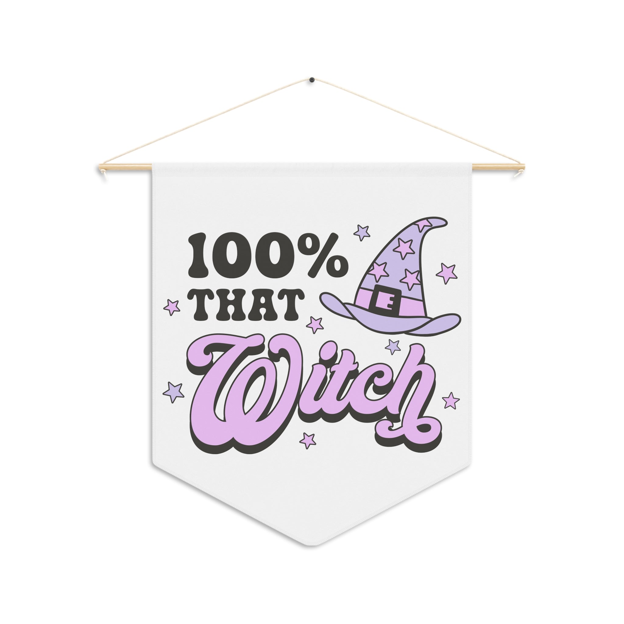 100% That Witch Halloween Print Wall Hanging Banner Flag