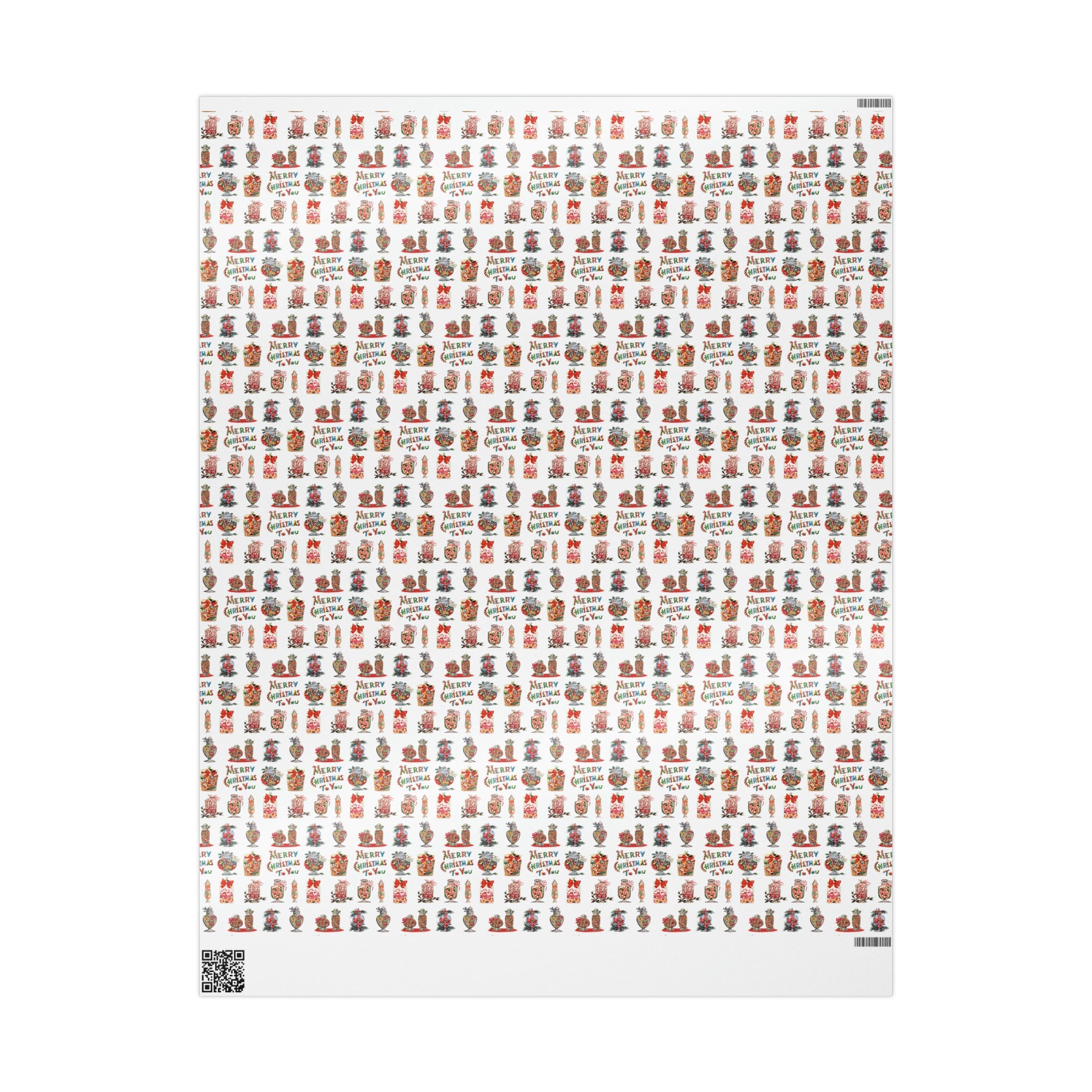 Merry Christmas To You Christmas Candy Mid Century Retro Christmas Print Holiday Gift Wrap Paper - Glossy Or Matte