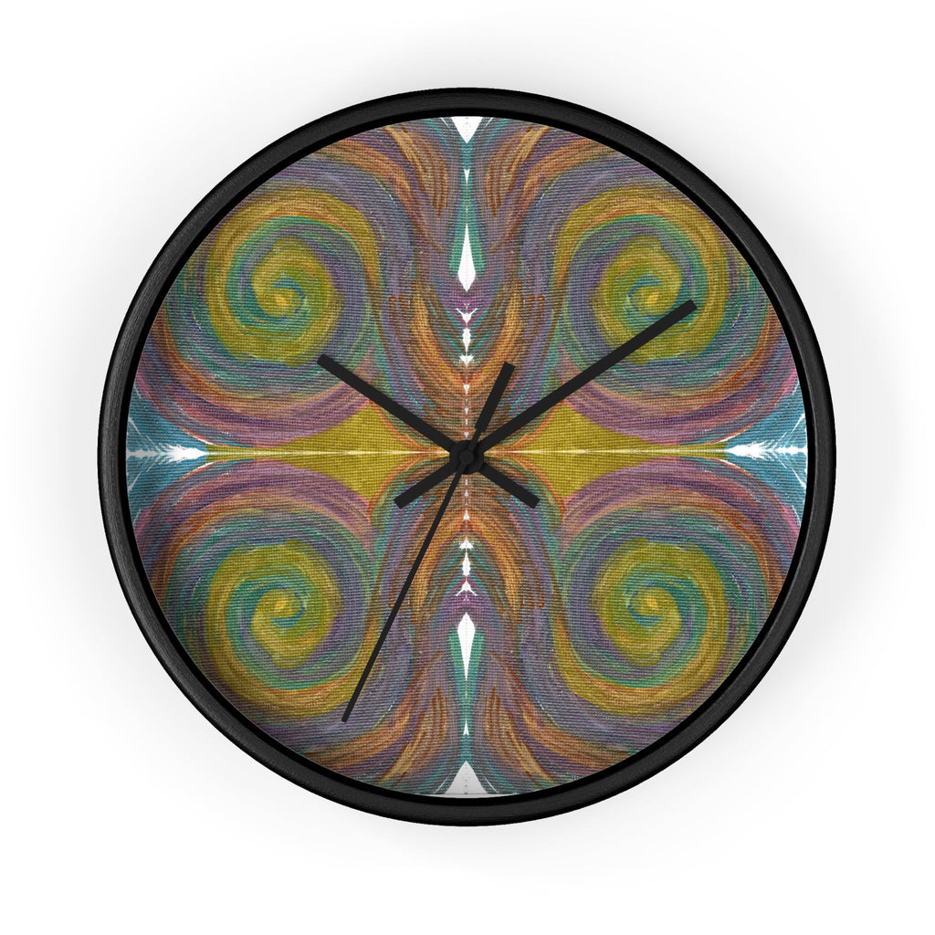 Solar Spirals Caden Caraco Silent Black Wooden Wall Clock
