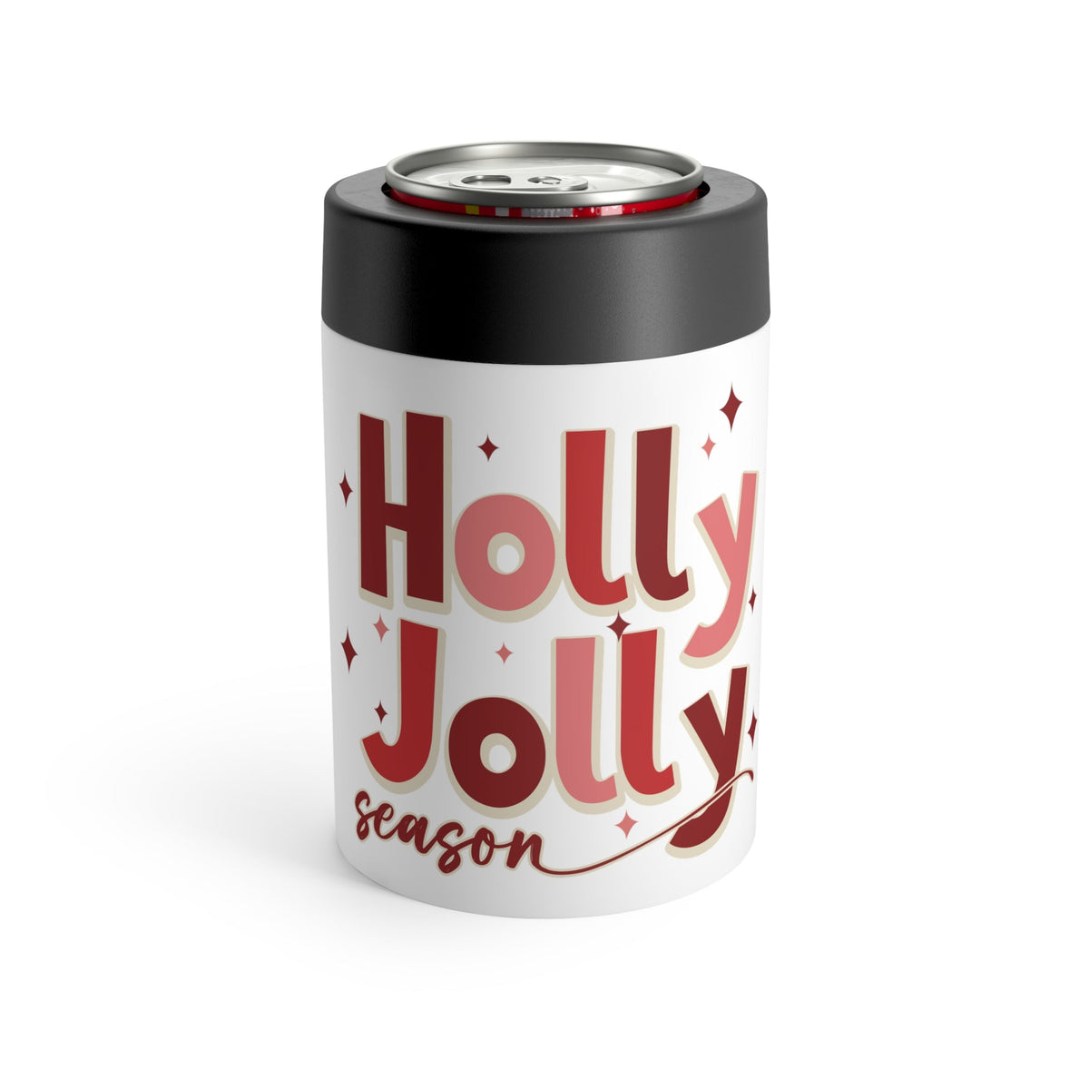 Holly Jolly Season Christmas Stainless Steel Can Holder