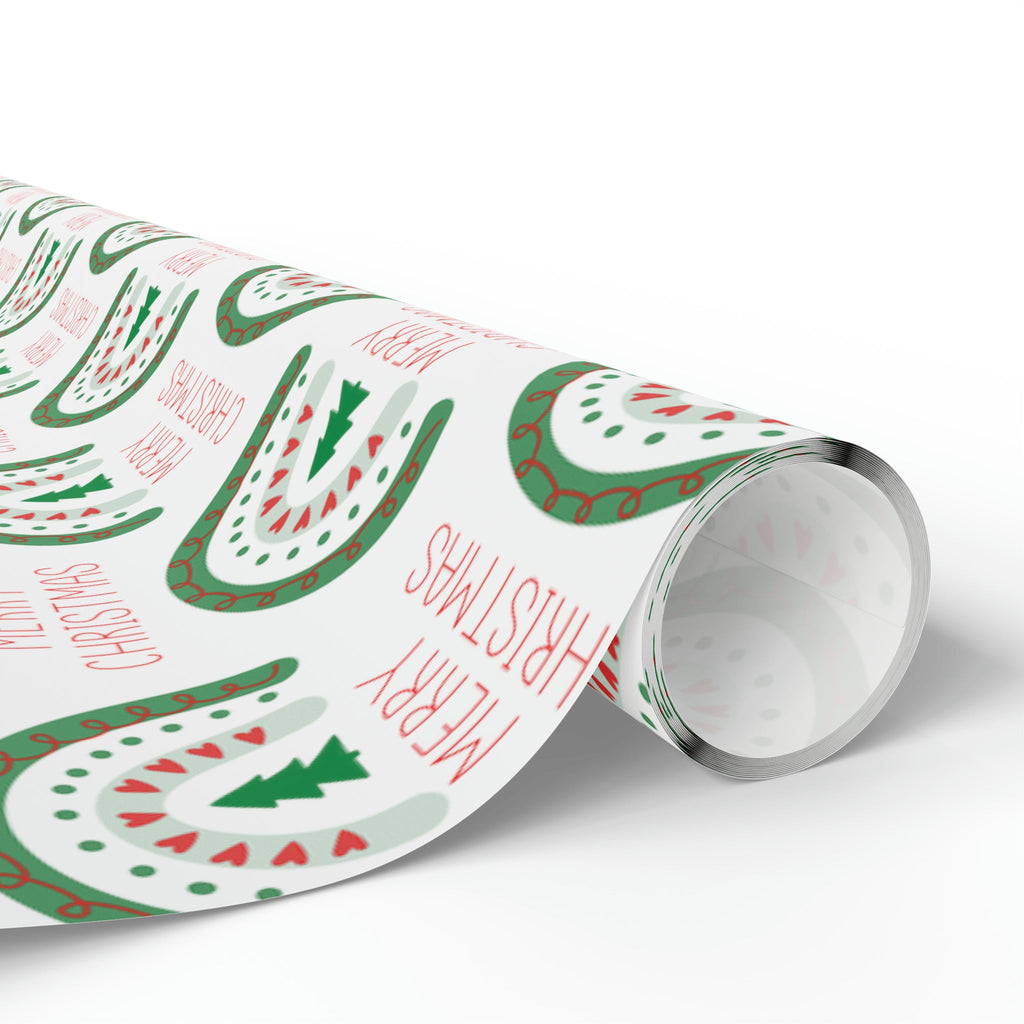 Merry Christmas Boho Rainbow Christmas Print Holiday Gift Wrap Paper - Glossy Or Matte