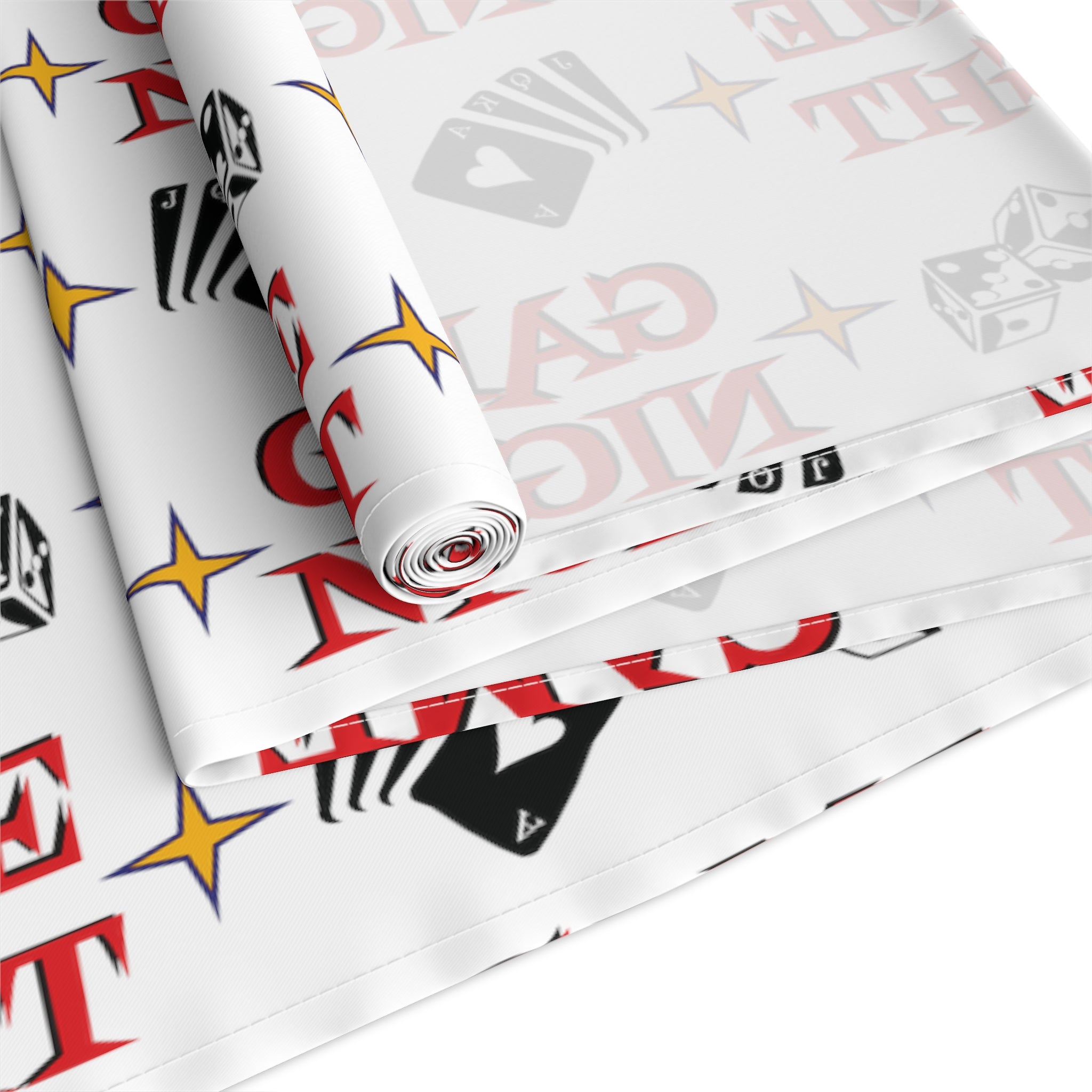 Game Night Atomic Mid Century Retro Style Party Decor Cotton Poly Table Runner