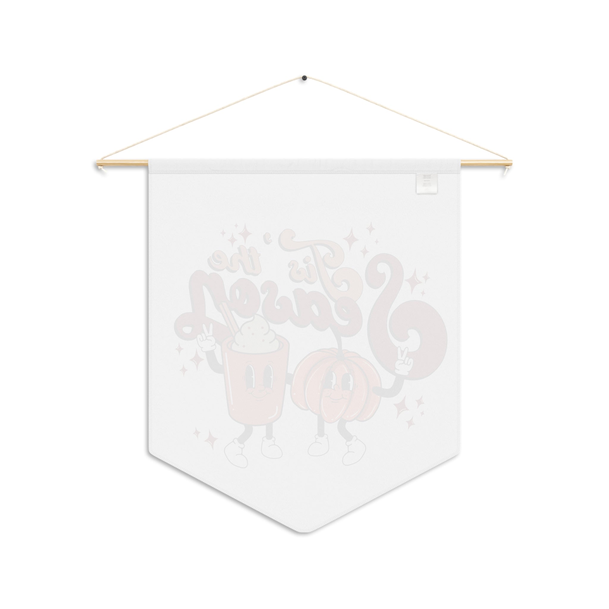 Tis The Season For Pumpkin Spice Friends Retro Style Fall Autumn Wall Hanging Banner Flag