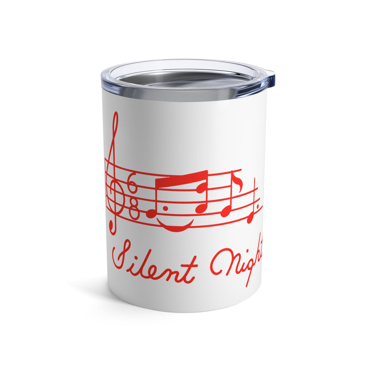 Silent Night Music 50s Mid Century Retro Christmas Print Stainless Steel Tumbler 10oz