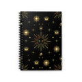 Gold Sun Stars Celestial Tarot Spiral Notebook - Ruled Line
