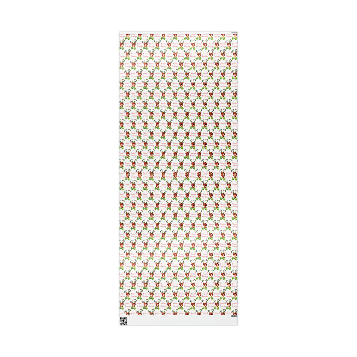 Season's Greetings Reindeer Mid Century Retro Christmas Print Holiday Gift Wrap Paper - Glossy Or Matte
