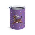 Christmas Reindeer Mid Century Retro Christmas Print Purple Stainless Steel Tumbler 10oz