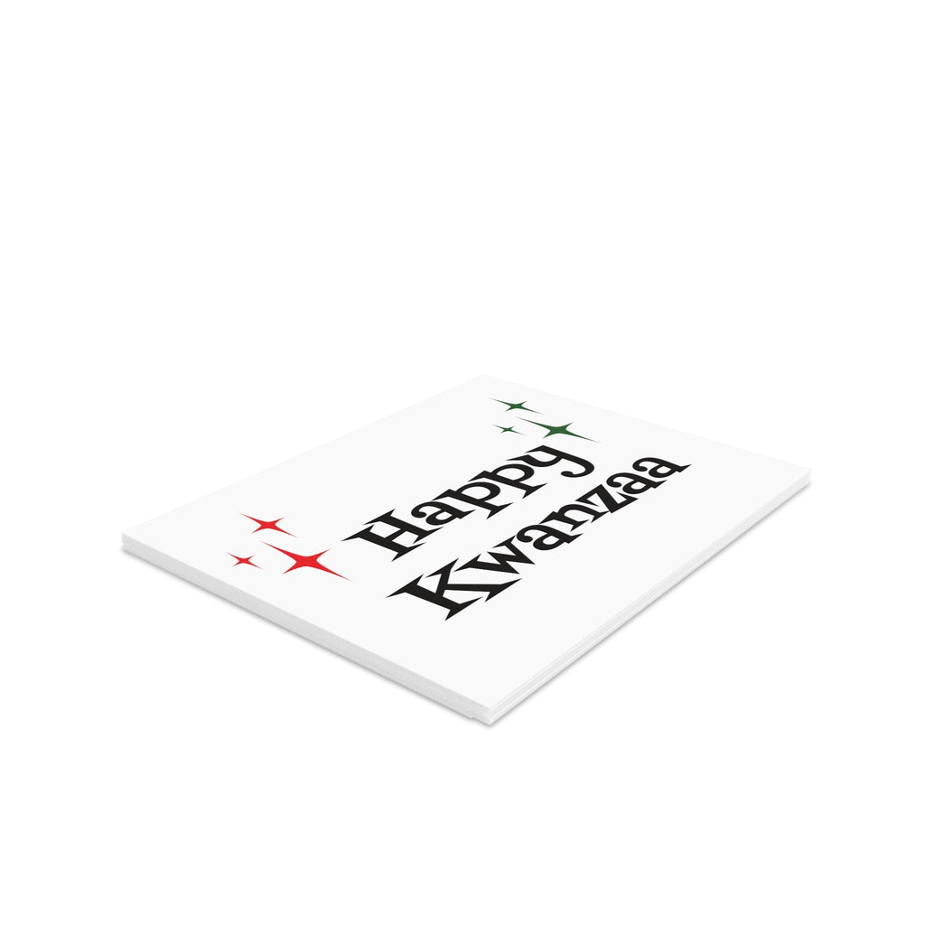 Happy Kwanzaa Atomic Mid Century Retro Style Holiday Matte Greeting Cards (8, 16, and 24 pcs)