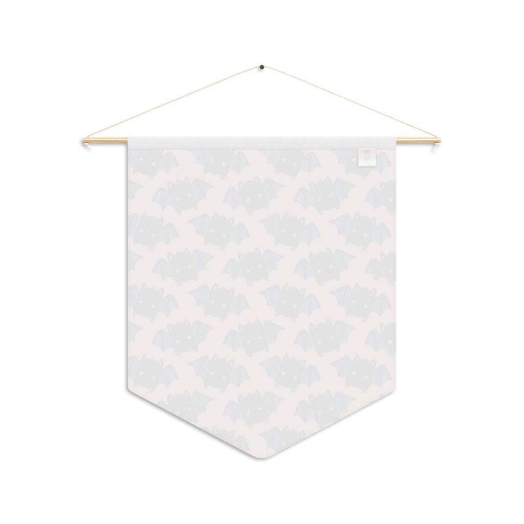 Cute Pink Bat Halloween Decor Print Wall Hanging Banner Flag