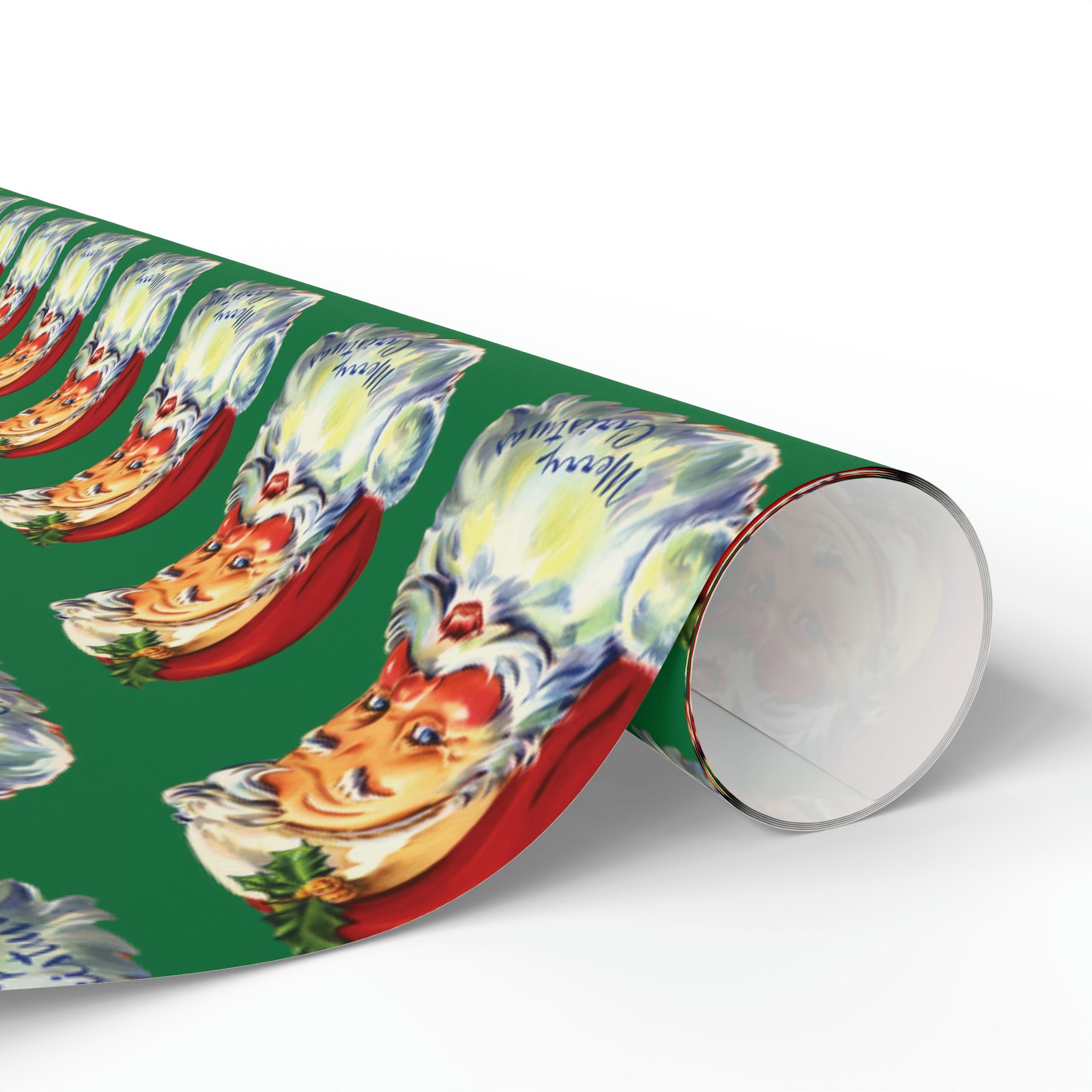 Merry Christmas Santa Retro Christmas Print Holiday Gift Wrap Paper - Glossy Or Matte