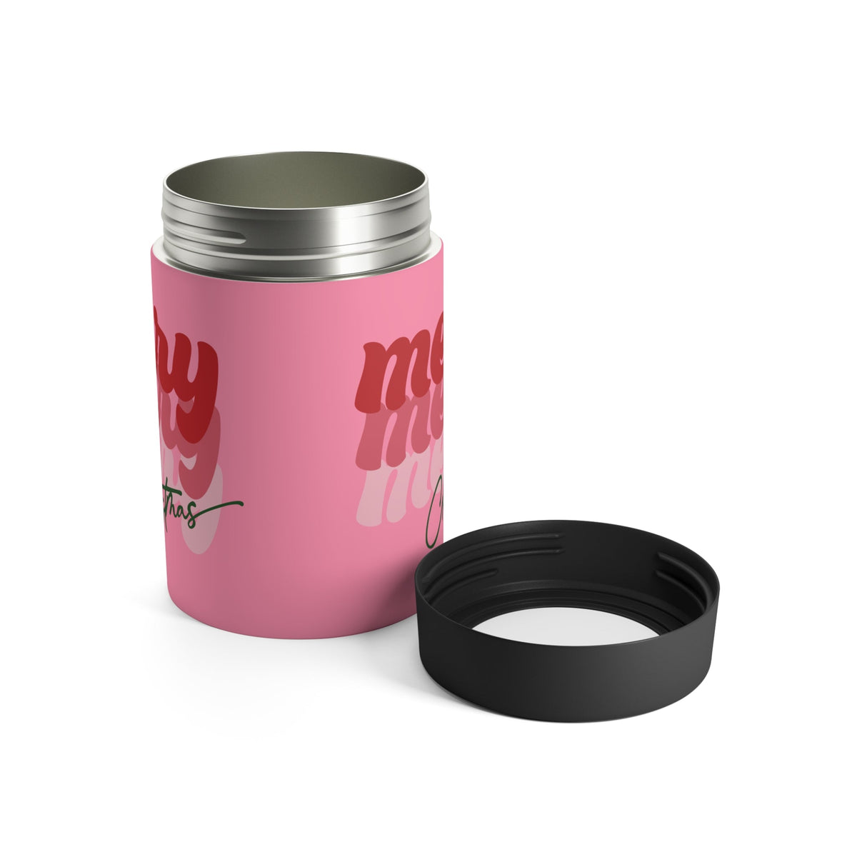 Merry Merry Merry Christmas Stainless Steel Can Holder