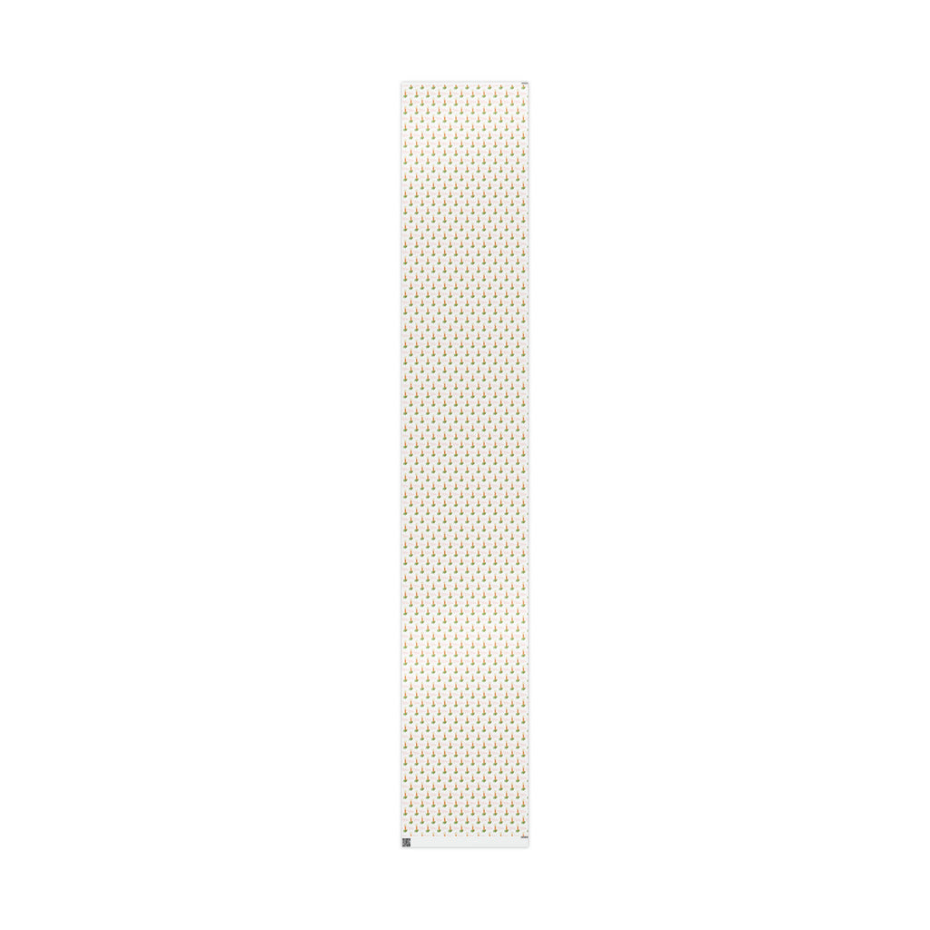 Season's Greetings Christmas Candle With Holly Retro Style Christmas Print Holiday Gift Wrap Paper - Glossy Or Matte