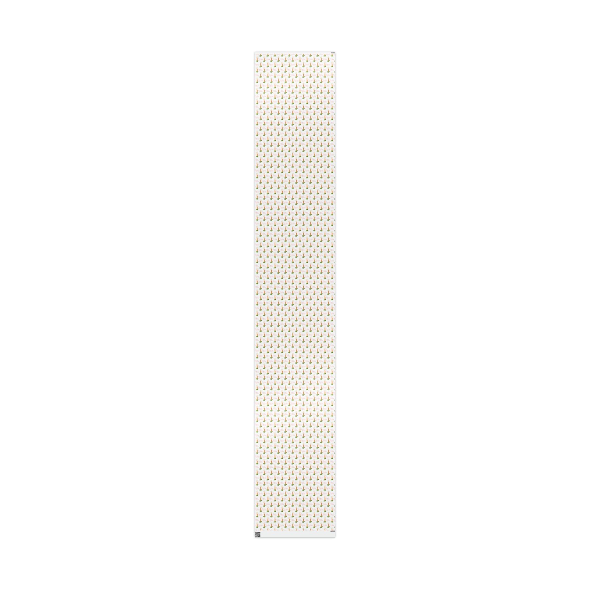 Season's Greetings Christmas Candle With Holly Retro Style Christmas Print Holiday Gift Wrap Paper - Glossy Or Matte