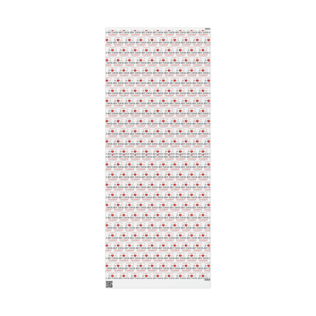 Warm Up At The Hot Cocoa Station Christmas Print Holiday Gift Wrap Paper - Glossy Or Matte
