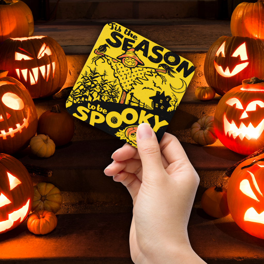 Tis The Season To Be Spooky Retro Halloween Cork-back Coaster