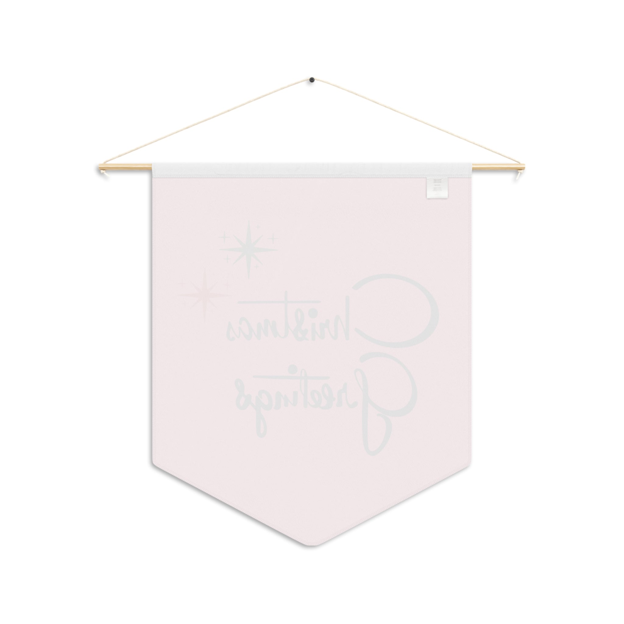 Christmas Greetings Starburst Retro Mid Century Pink Christmas Print Style Decor Print Wall Hanging Banner Flag