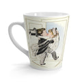 Embrace Midcentury Romance: Bride and Groom Crossing Threshold Latte Mug