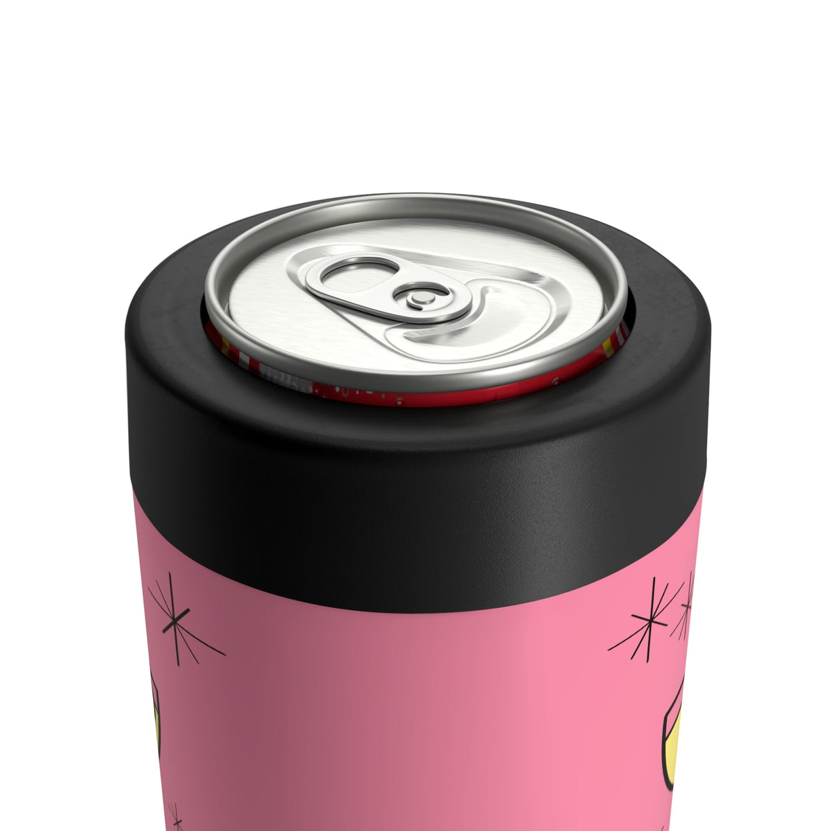 Cocktails Atomic Retro Style Print Lined Stainless Steel Can Holder