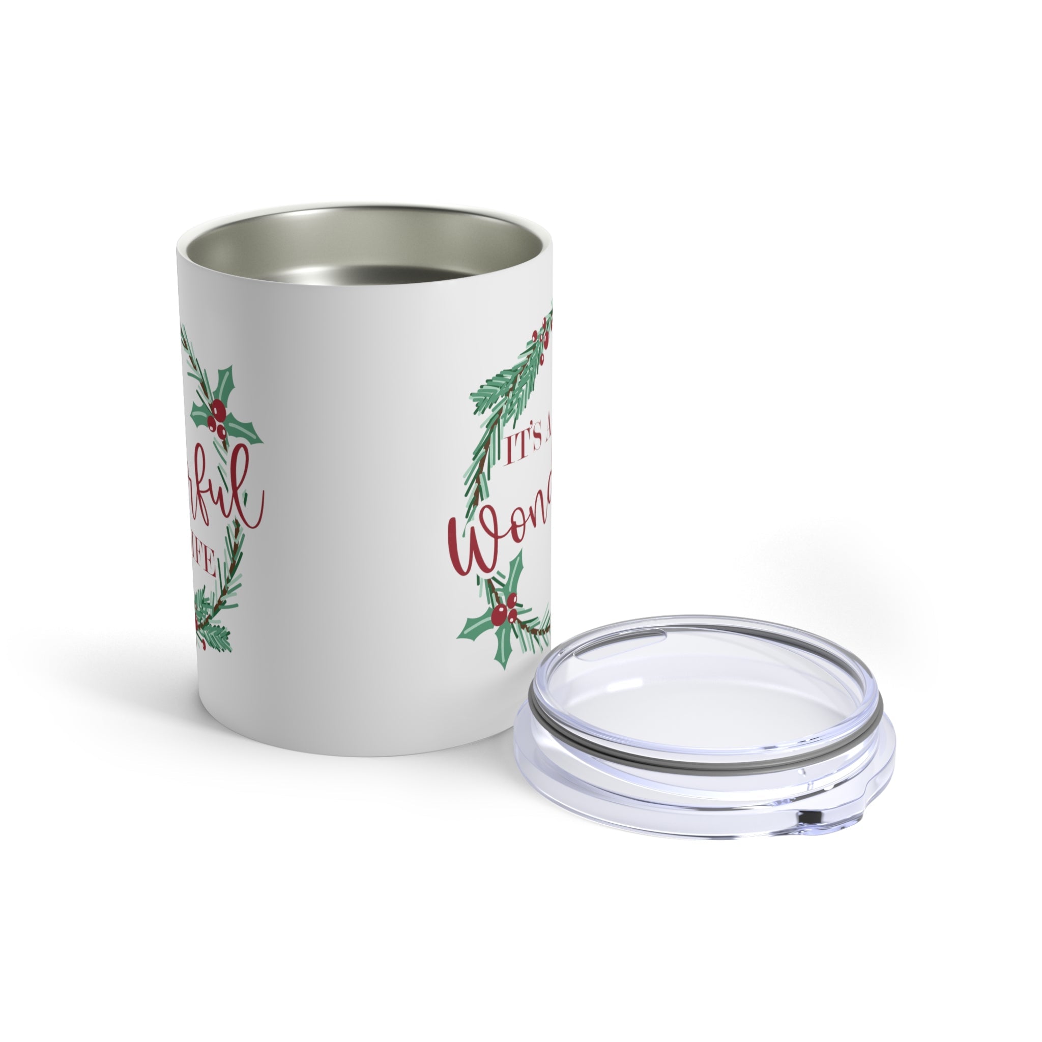 It's A Wonderful Life Wreath Christmas Stainless Steel Tumbler 10oz