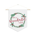 It's A Wonderful Life Christmas Wreath Wall Hanging Banner Flag