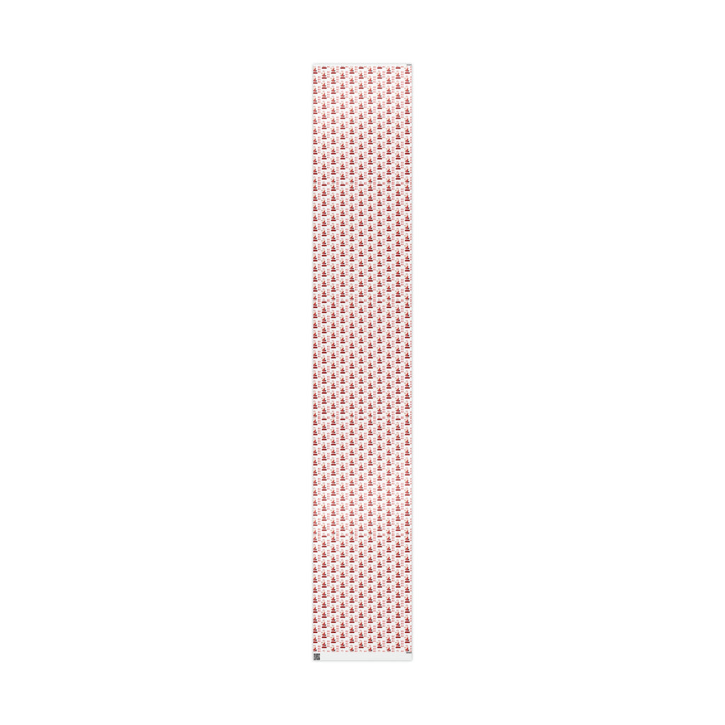 Ho Ho Ho Santa Sliding Down Candy Cane Chimney Mid Century Retro Style Holiday Gift Wrap Paper - Glossy Or Matte
