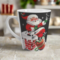 Santa On Chimney Midcentury Retro Christmas Latte Coffee Mug