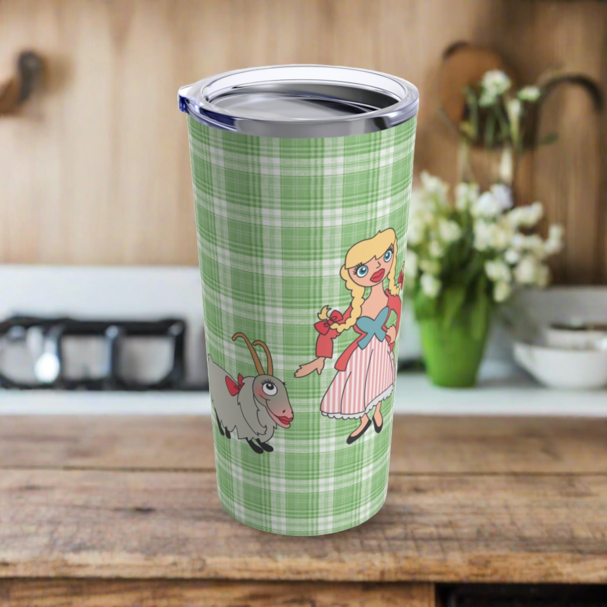 Sound Of Music Travel Tumbler Lonely Goatherd Girl In Pale Pink Tote Goat Family Tumbler 20oz
