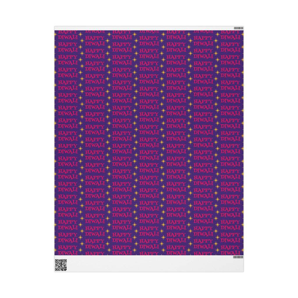 Happy Diwali Stars Atomic Mid Century Retro Style Holiday Gift Wrap Paper - Glossy Or Matte