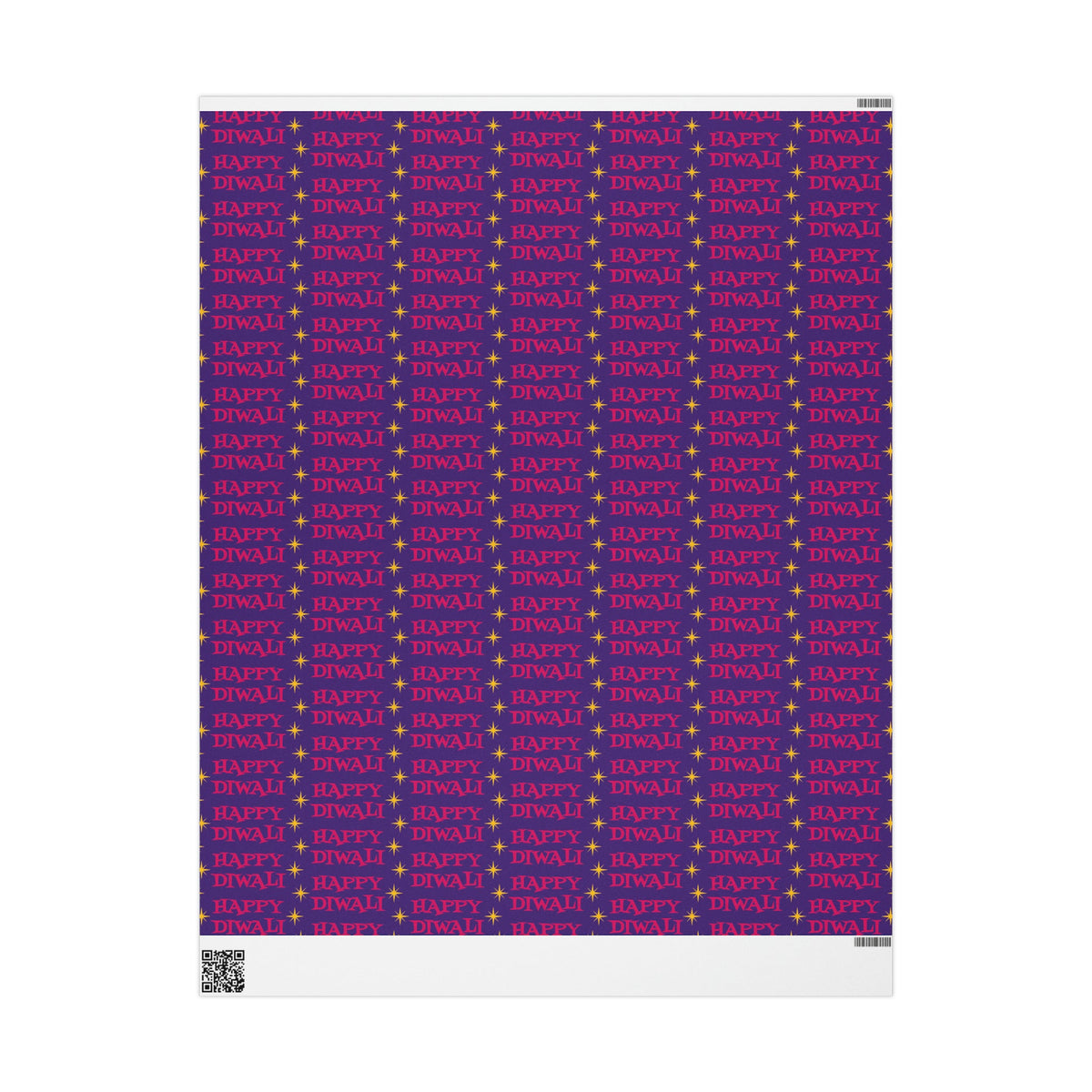 Happy Diwali Stars Atomic Mid Century Retro Style Holiday Gift Wrap Paper - Glossy Or Matte