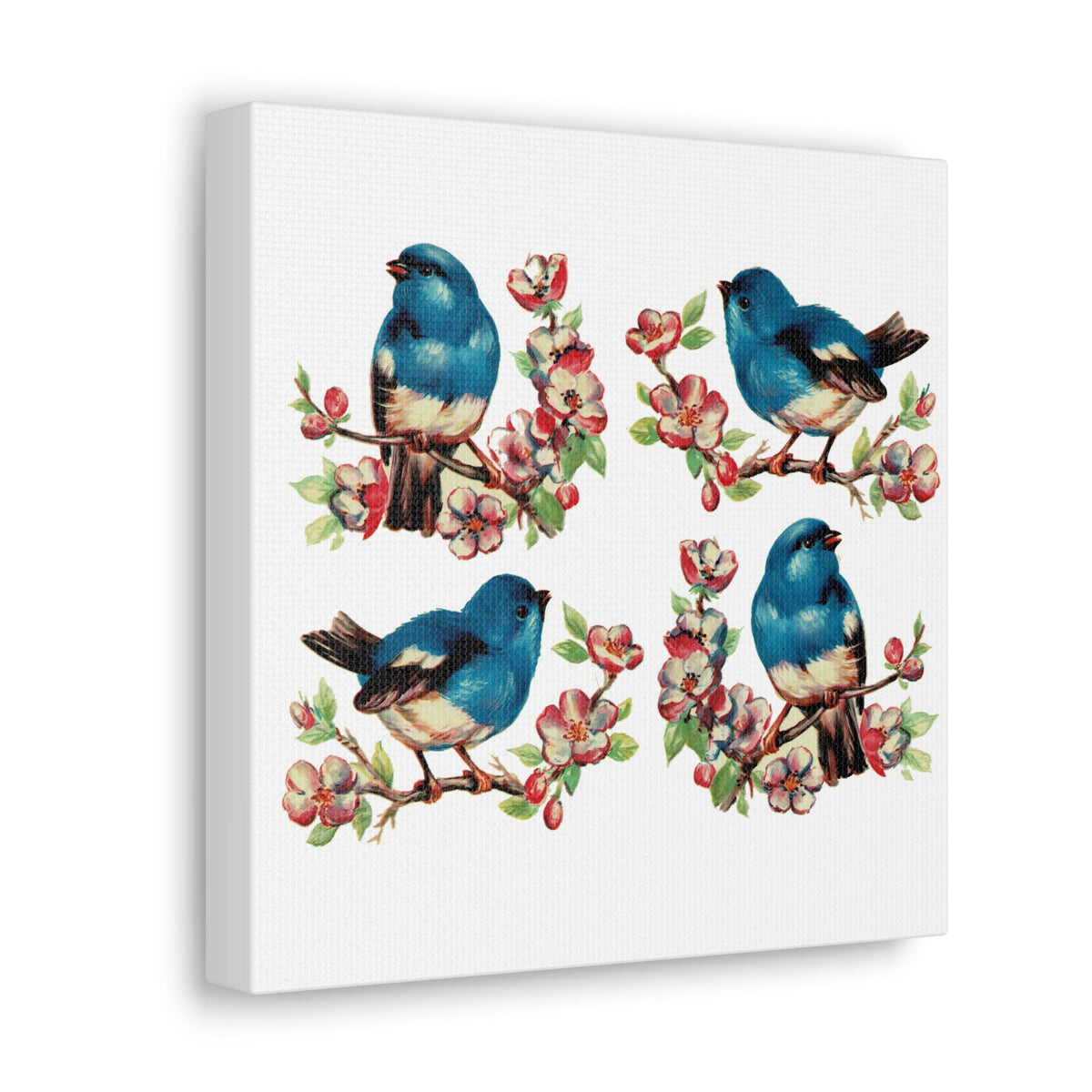 Retro Bluebirds Canvas Gallery Wrap