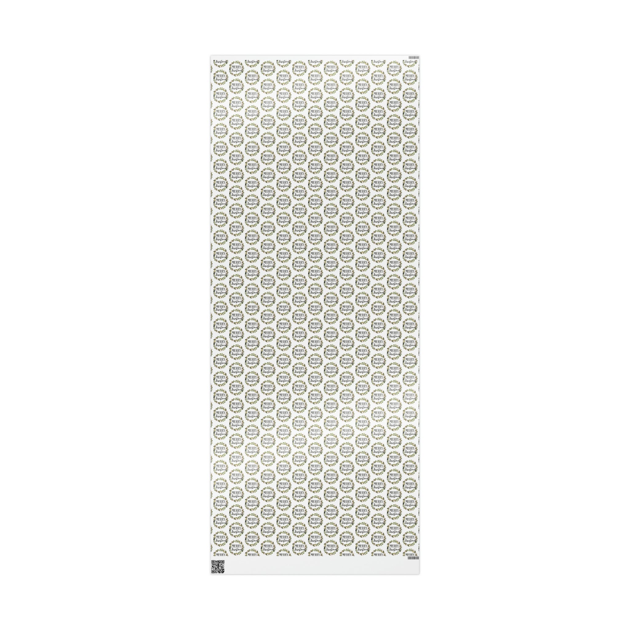 Merry Christmas Wreath Retro Style Christmas Print Holiday Gift Wrap Paper - Glossy Or Matte
