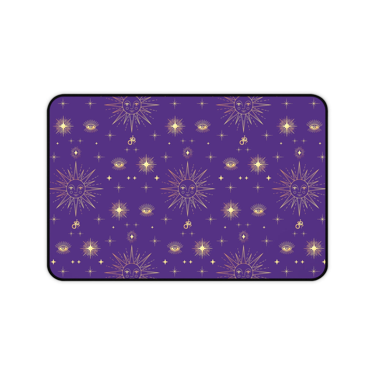 Celestial Gold Sun Stars Tarot Purple Desk Mat - 3 size options