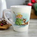 Christmas Angel And Deer Mid Century Retro Christmas Latte Mug