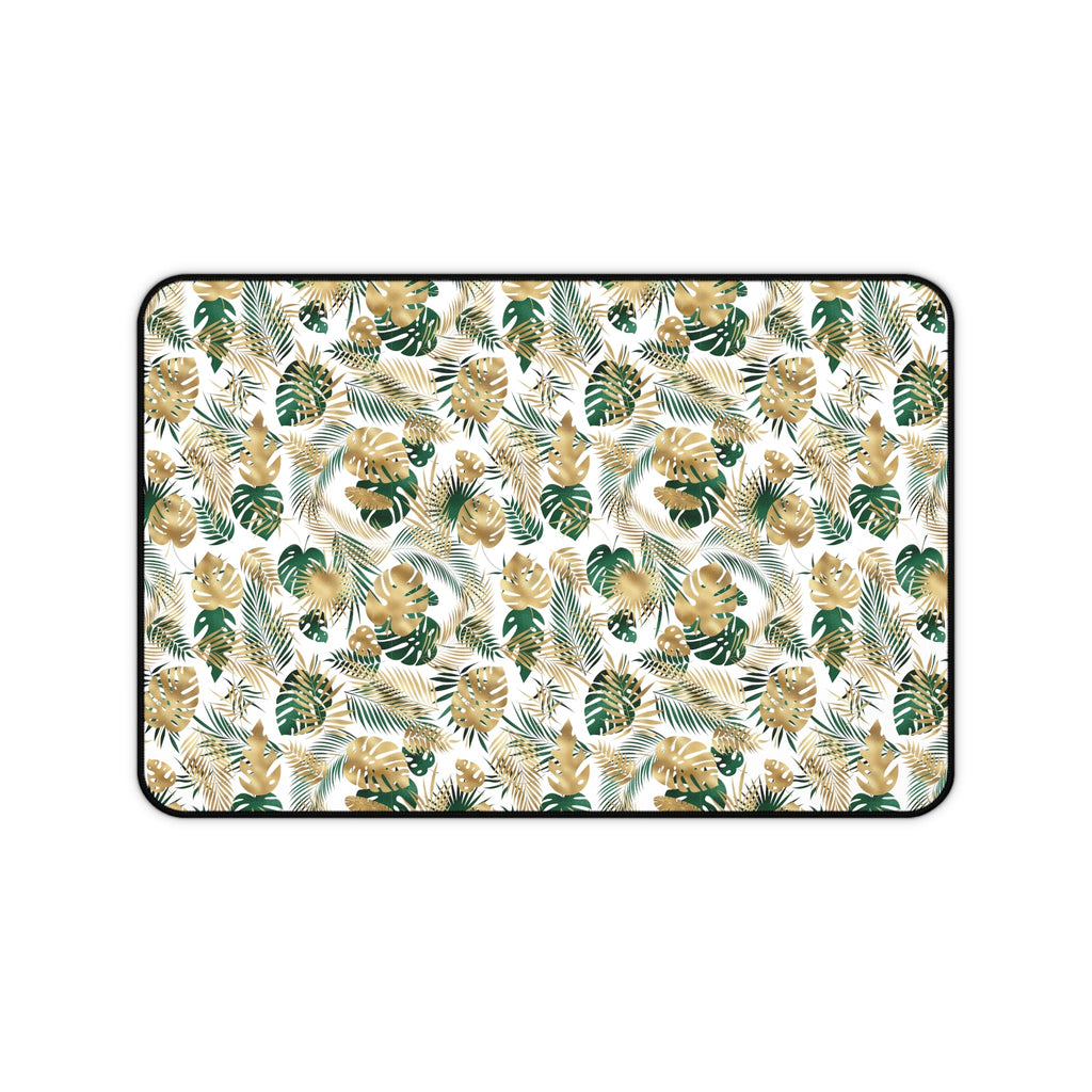 Gold and Green Palm Desk Mat - 3 size options