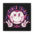 Spooky Vibes Distressed Style Halloween Print Canvas Gallery Wrap