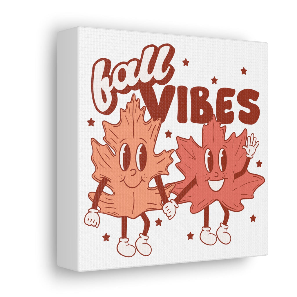 Fall Vibes Leaf Friends Retro Style Fall Autumn Canvas Gallery Wrap