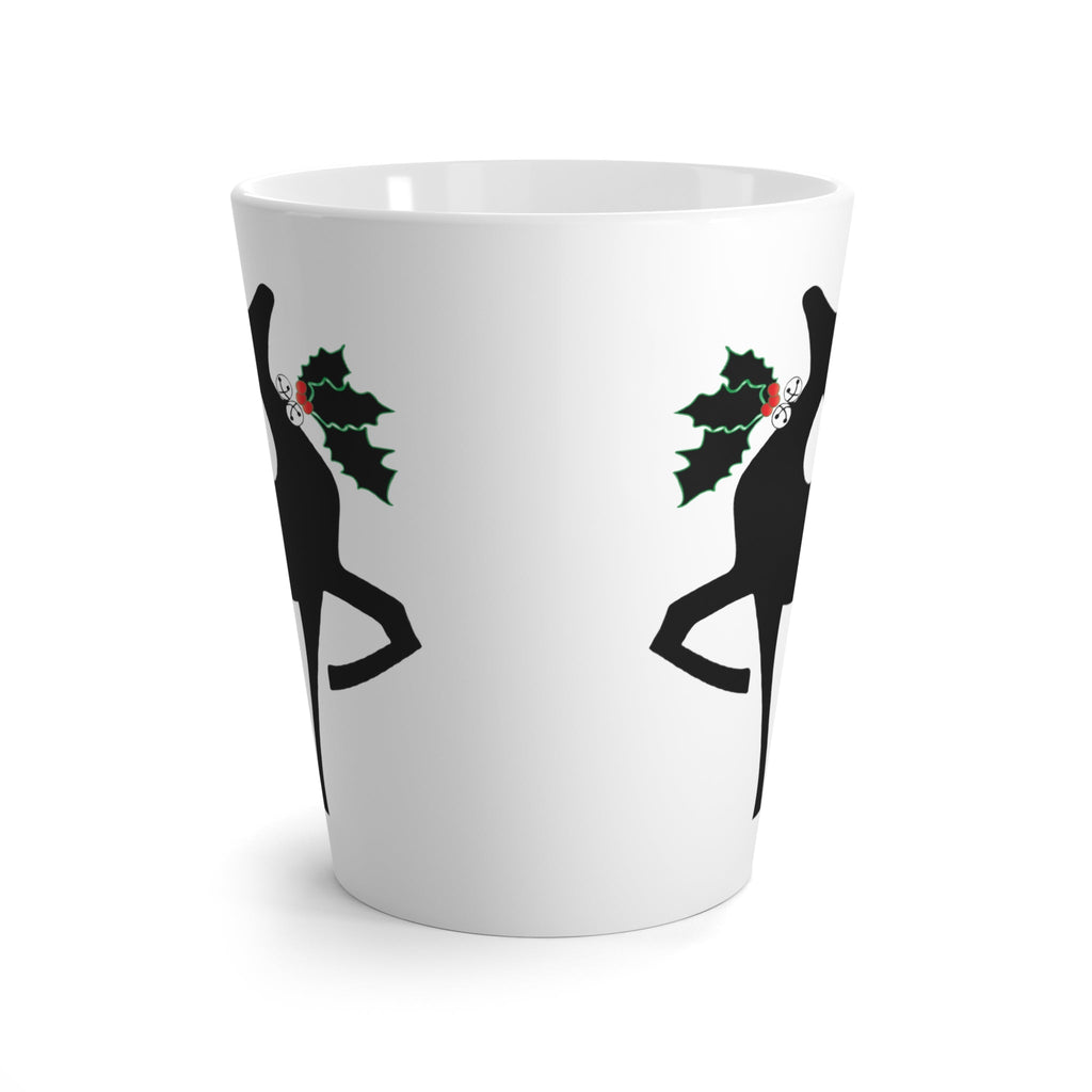 Christmas Reindeer Holly Retro Christmas Print Latte Coffee Mug