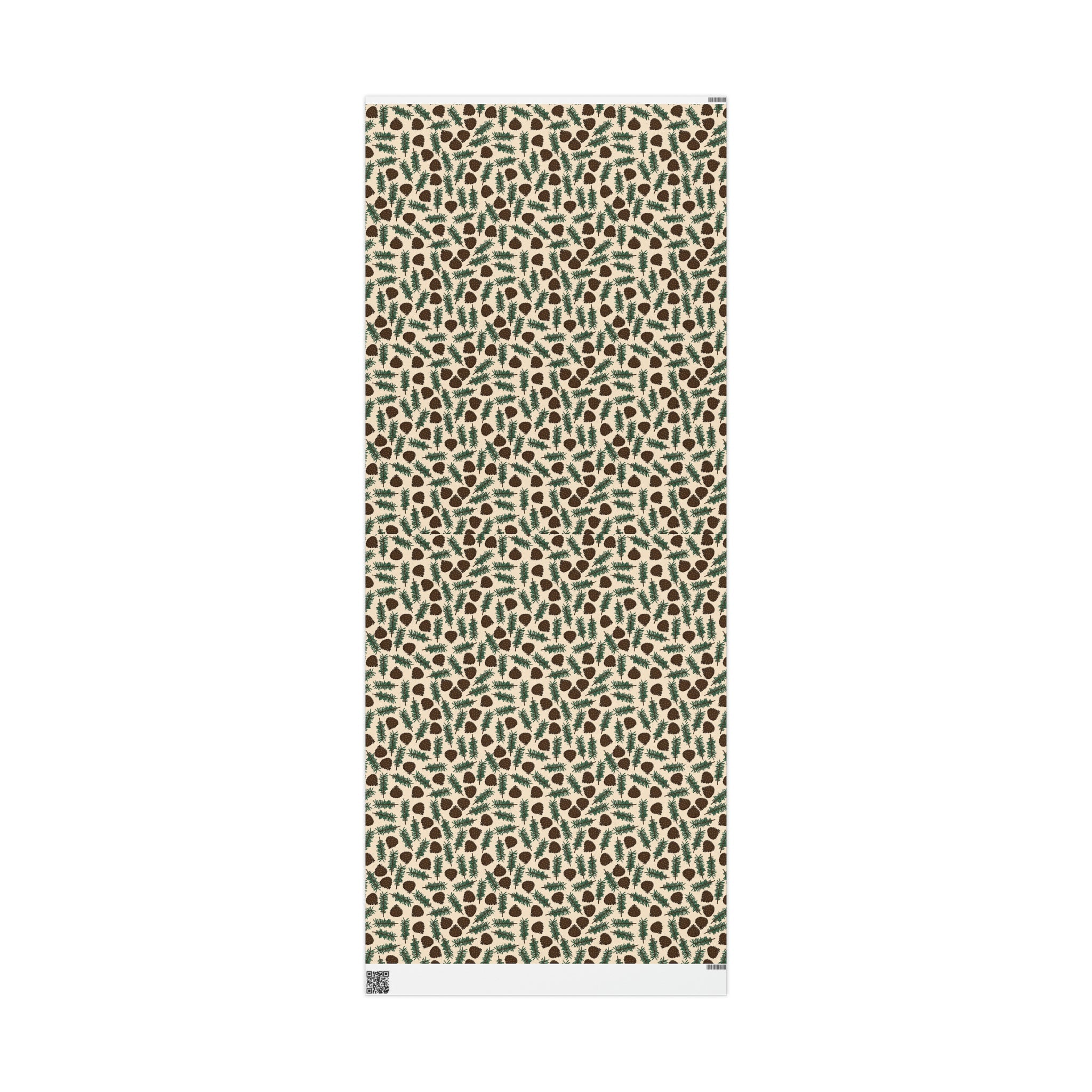 Pinecones With Sprigs Of Pine Cute Winter Christmas Print Holiday Gift Wrap Paper - Glossy Or Matte