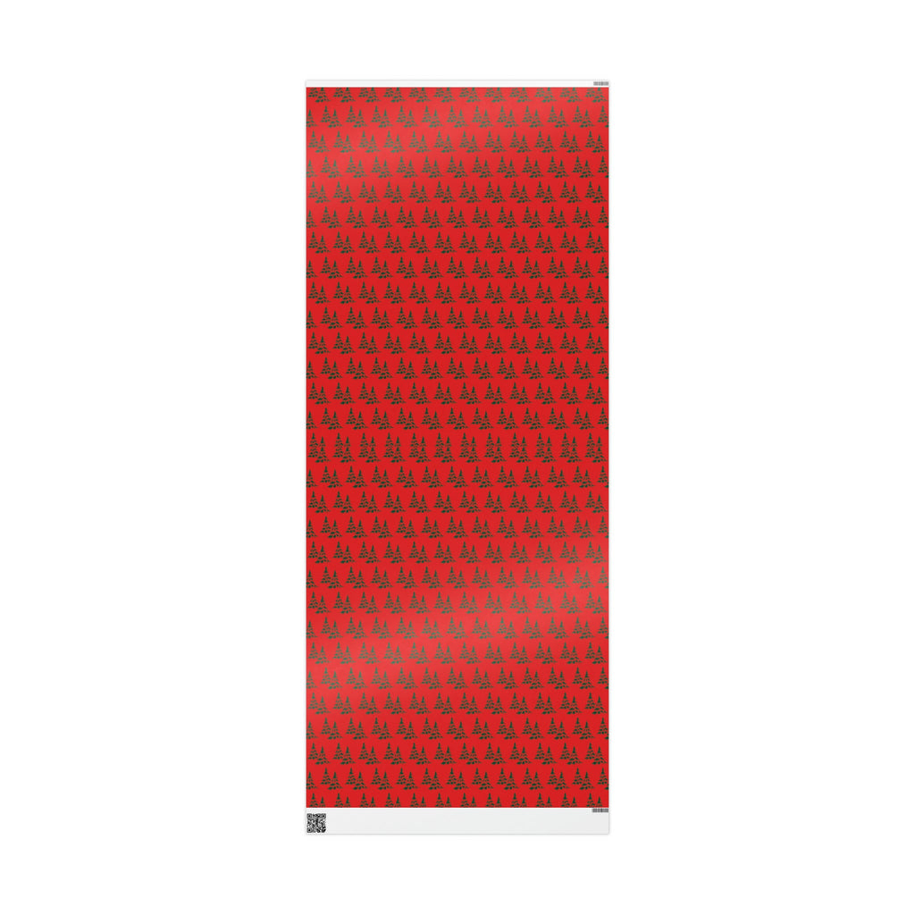 Retro Christmas Pine Trees Mid Century Retro Christmas Print Holiday Gift Wrap Paper - Glossy Or Matte