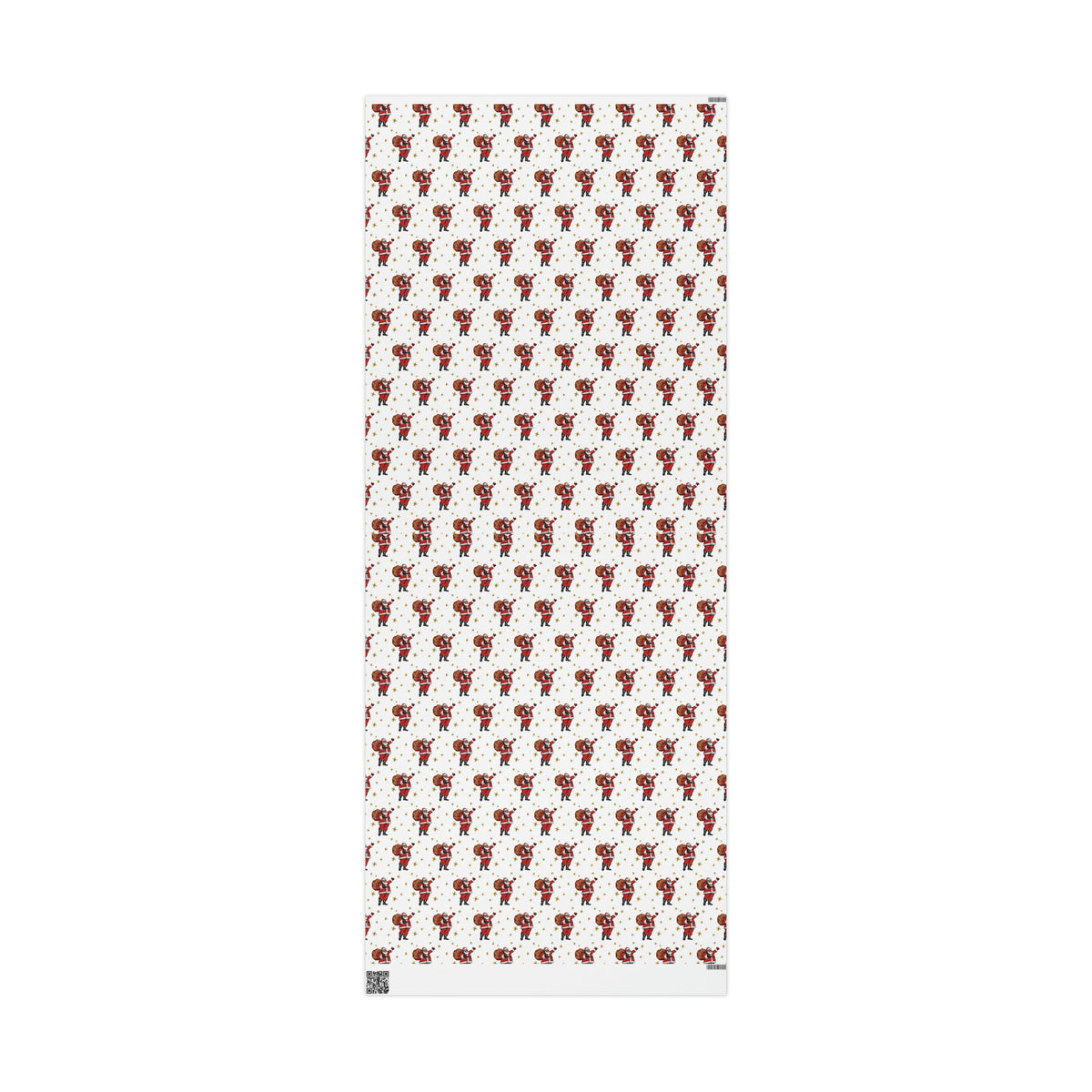 Santa Gold Stars Mid Century Retro Christmas Print Holiday Gift Wrap Paper - Glossy Or Matte