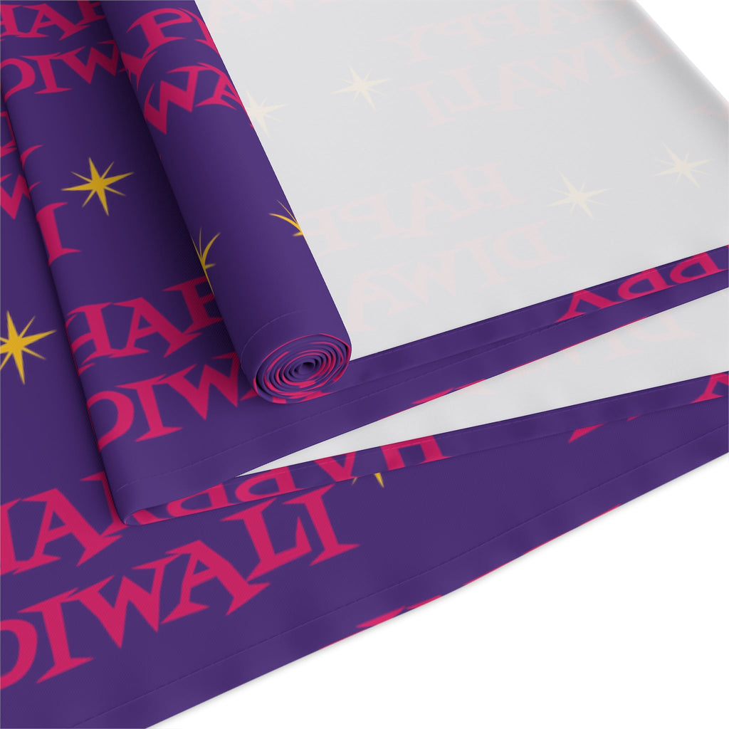 Happy Diwali Atomic Mid Century Retro Style Holiday Table Runner - Cotton Or Polyester