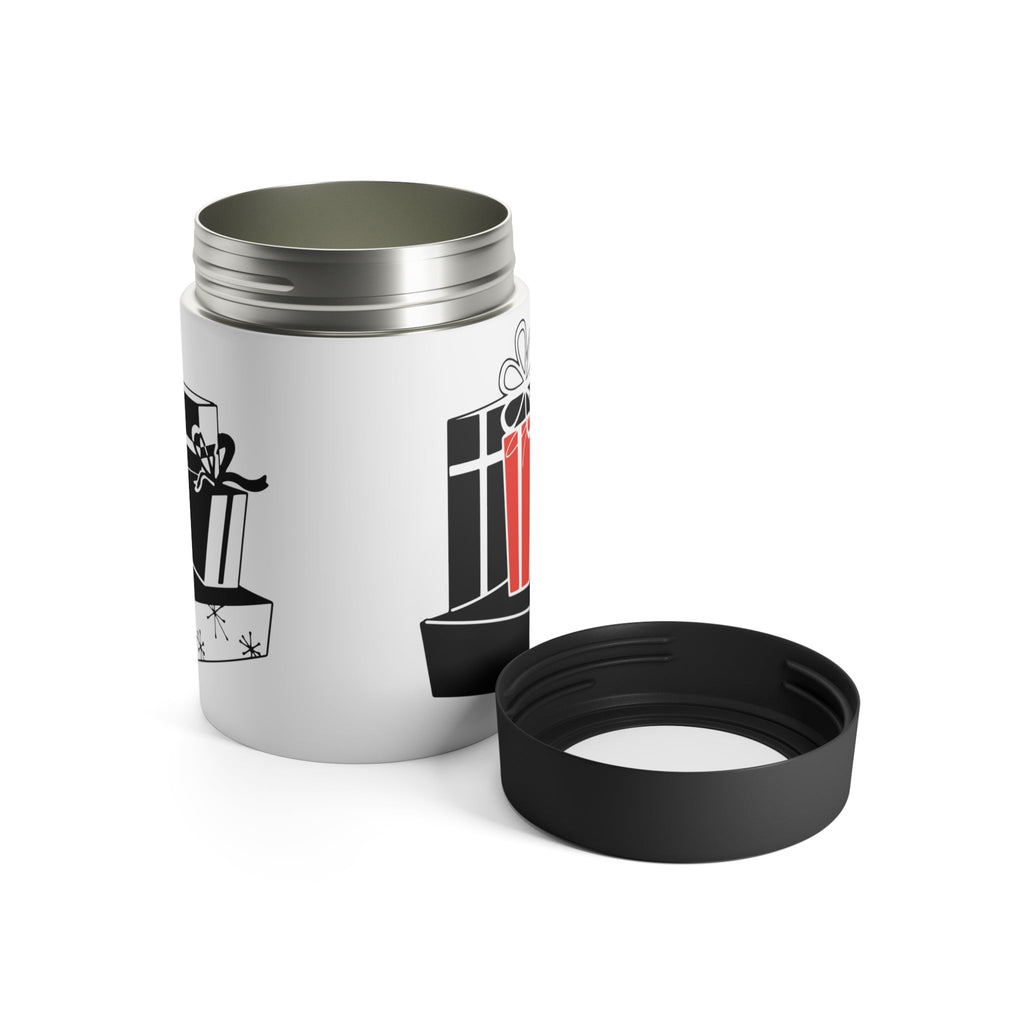 Christmas Presents Mid Century Retro Christmas Print Stainless Steel Can Holder
