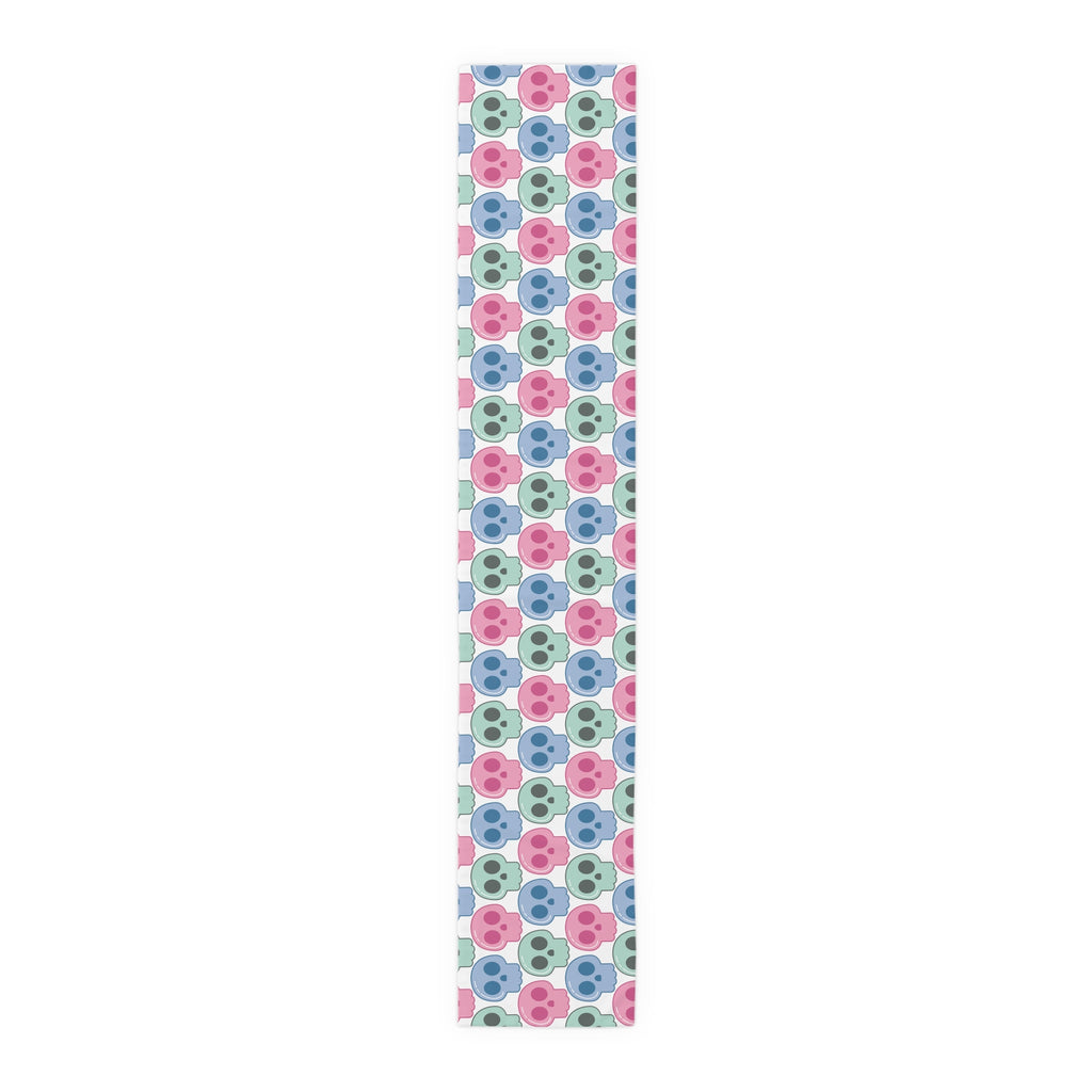 Pastel Goth Cute Halloween Skulls Home Decor Cotton Poly Table Runner
